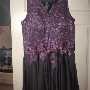 Purple and silver party dress